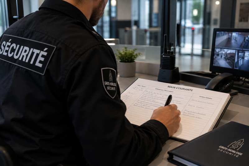 La main courante, un outil essentiel pour assurer le suivi d’un site de Gros-Horloge Sécurité.